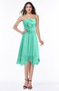 ColsBM Anaya Seafoam Green Modern A-line Strapless Chiffon Knee Length Pick up Wedding Guest Dresses