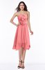 ColsBM Anaya Shell Pink Modern A-line Strapless Chiffon Knee Length Pick up Wedding Guest Dresses