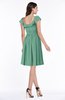 ColsBM Hadassah Beryl Green Traditional Scoop Short Sleeve Chiffon Mini Ruching Plus Size Bridesmaid Dresses