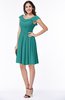 ColsBM Hadassah Emerald Green Traditional Scoop Short Sleeve Chiffon Mini Ruching Plus Size Bridesmaid Dresses