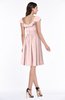 ColsBM Hadassah Pastel Pink Traditional Scoop Short Sleeve Chiffon Mini Ruching Plus Size Bridesmaid Dresses
