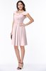 ColsBM Hadassah Petal Pink Traditional Scoop Short Sleeve Chiffon Mini Ruching Plus Size Bridesmaid Dresses