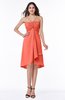 ColsBM Elliana Living Coral Classic A-line Spaghetti Sleeveless Chiffon Ruching Plus Size Bridesmaid Dresses