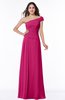 ColsBM Penny Beetroot Purple Modern A-line Asymmetric Neckline Chiffon Floor Length Ruching Plus Size Bridesmaid Dresses