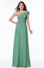 ColsBM Penny Beryl Green Modern A-line Asymmetric Neckline Chiffon Floor Length Ruching Plus Size Bridesmaid Dresses