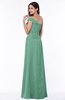 ColsBM Penny Beryl Green Modern A-line Asymmetric Neckline Chiffon Floor Length Ruching Plus Size Bridesmaid Dresses