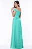 ColsBM Penny Blue Turquoise Modern A-line Asymmetric Neckline Chiffon Floor Length Ruching Plus Size Bridesmaid Dresses