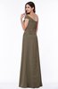 ColsBM Penny Carafe Brown Modern A-line Asymmetric Neckline Chiffon Floor Length Ruching Plus Size Bridesmaid Dresses
