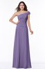 ColsBM Penny Chalk Violet Modern A-line Asymmetric Neckline Chiffon Floor Length Ruching Plus Size Bridesmaid Dresses