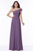 ColsBM Penny Chinese Violet Modern A-line Asymmetric Neckline Chiffon Floor Length Ruching Plus Size Bridesmaid Dresses