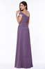 ColsBM Penny Chinese Violet Modern A-line Asymmetric Neckline Chiffon Floor Length Ruching Plus Size Bridesmaid Dresses