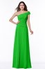 ColsBM Penny Classic Green Modern A-line Asymmetric Neckline Chiffon Floor Length Ruching Plus Size Bridesmaid Dresses