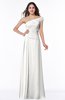 ColsBM Penny Cloud White Modern A-line Asymmetric Neckline Chiffon Floor Length Ruching Plus Size Bridesmaid Dresses