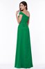 ColsBM Penny Green Modern A-line Asymmetric Neckline Chiffon Floor Length Ruching Plus Size Bridesmaid Dresses