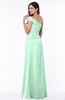 ColsBM Penny Honeydew Modern A-line Asymmetric Neckline Chiffon Floor Length Ruching Plus Size Bridesmaid Dresses