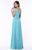 ColsBM Penny Light Blue Modern A-line Asymmetric Neckline Chiffon Floor Length Ruching Plus Size Bridesmaid Dresses