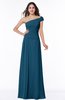 ColsBM Penny Moroccan Blue Modern A-line Asymmetric Neckline Chiffon Floor Length Ruching Plus Size Bridesmaid Dresses