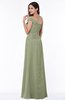 ColsBM Penny Moss Green Modern A-line Asymmetric Neckline Chiffon Floor Length Ruching Plus Size Bridesmaid Dresses