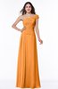 ColsBM Penny Orange Modern A-line Asymmetric Neckline Chiffon Floor Length Ruching Plus Size Bridesmaid Dresses