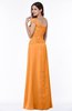 ColsBM Penny Orange Modern A-line Asymmetric Neckline Chiffon Floor Length Ruching Plus Size Bridesmaid Dresses