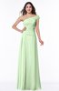 ColsBM Penny Pale Green Modern A-line Asymmetric Neckline Chiffon Floor Length Ruching Plus Size Bridesmaid Dresses