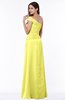 ColsBM Penny Pale Yellow Modern A-line Asymmetric Neckline Chiffon Floor Length Ruching Plus Size Bridesmaid Dresses
