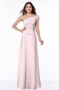 ColsBM Penny Petal Pink Modern A-line Asymmetric Neckline Chiffon Floor Length Ruching Plus Size Bridesmaid Dresses