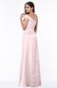 ColsBM Penny Petal Pink Modern A-line Asymmetric Neckline Chiffon Floor Length Ruching Plus Size Bridesmaid Dresses
