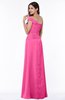 ColsBM Penny Rose Pink Modern A-line Asymmetric Neckline Chiffon Floor Length Ruching Plus Size Bridesmaid Dresses