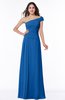 ColsBM Penny Royal Blue Modern A-line Asymmetric Neckline Chiffon Floor Length Ruching Plus Size Bridesmaid Dresses