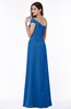 ColsBM Penny Royal Blue Modern A-line Asymmetric Neckline Chiffon Floor Length Ruching Plus Size Bridesmaid Dresses