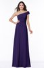ColsBM Penny Royal Purple Modern A-line Asymmetric Neckline Chiffon Floor Length Ruching Plus Size Bridesmaid Dresses