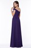 ColsBM Penny Royal Purple Modern A-line Asymmetric Neckline Chiffon Floor Length Ruching Plus Size Bridesmaid Dresses