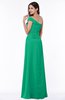 ColsBM Penny Sea Green Modern A-line Asymmetric Neckline Chiffon Floor Length Ruching Plus Size Bridesmaid Dresses
