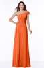 ColsBM Penny Tangerine Modern A-line Asymmetric Neckline Chiffon Floor Length Ruching Plus Size Bridesmaid Dresses