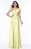 ColsBM Penny Wax Yellow Modern A-line Asymmetric Neckline Chiffon Floor Length Ruching Plus Size Bridesmaid Dresses