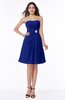 ColsBM Amari Electric Blue Glamorous Strapless Sleeveless Chiffon Beading Plus Size Bridesmaid Dresses