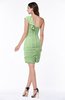 ColsBM Kensley Sage Green Gorgeous Sheath Asymmetric Neckline Sleeveless Mini Ruffles Plus Size Bridesmaid Dresses