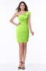 ColsBM Kensley Sharp Green Gorgeous Sheath Asymmetric Neckline Sleeveless Mini Ruffles Plus Size Bridesmaid Dresses