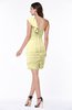ColsBM Kensley Soft Yellow Gorgeous Sheath Asymmetric Neckline Sleeveless Mini Ruffles Plus Size Bridesmaid Dresses
