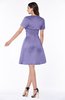 ColsBM Paloma Aster Purple Modest Short Sleeve Zip up Satin Knee Length Pleated Mother of the Bride Dresses