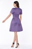 ColsBM Paloma Lilac Modest Short Sleeve Zip up Satin Knee Length Pleated Mother of the Bride Dresses