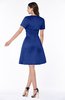 ColsBM Paloma Nautical Blue Modest Short Sleeve Zip up Satin Knee Length Pleated Mother of the Bride Dresses