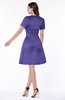 ColsBM Paloma Purple Modest Short Sleeve Zip up Satin Knee Length Pleated Mother of the Bride Dresses