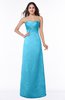 ColsBM Hilary River Blue Modest Strapless Sleeveless Criss-cross Straps Floor Length Evening Dresses