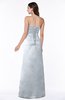 ColsBM Hilary Silver Modest Strapless Sleeveless Criss-cross Straps Floor Length Evening Dresses