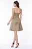 ColsBM Prudence Almondine Brown Classic A-line Half Backless Knee Length Ruching Little Black Dresses