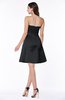 ColsBM Prudence Black Classic A-line Half Backless Knee Length Ruching Little Black Dresses