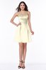 ColsBM Prudence Bleached Sand Classic A-line Half Backless Knee Length Ruching Little Black Dresses