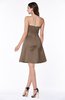 ColsBM Prudence Brown Classic A-line Half Backless Knee Length Ruching Little Black Dresses